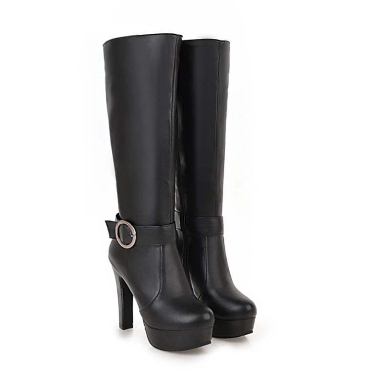 Riding Boot Short - รองเท้าบูทสูงถึงเข่า แฟชั่นผู้หญิง ฤดูใบไม้ร่วง ฤดูหนาว ใหม่ ส้นสูง