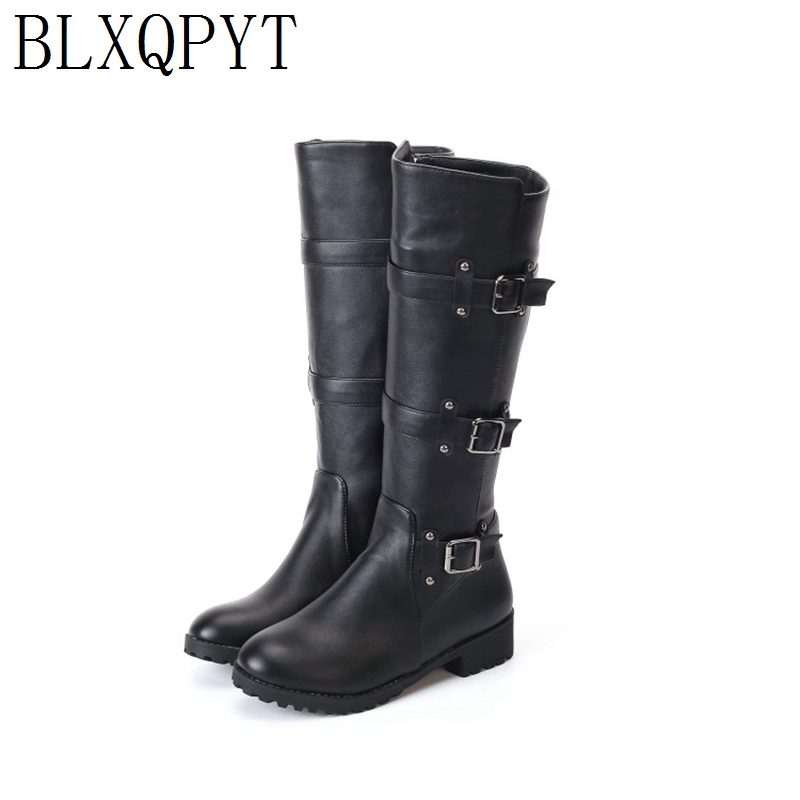 Riding Boot Short - รองเท้าบูทสูงถึงเข่า BLXQPYT สำหรับผู้หญิง ฤดูใบไม้ร่วง ฤดูหนาว บุขนด้านใน