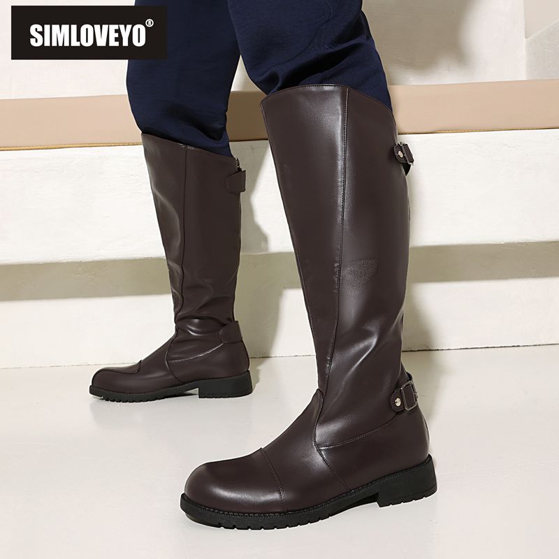Riding Boot Short - รองเท้าผู้ชายลำลอง SIMLOVEYO 2025 ทรงหุ้มข้อ หัวมน ส้นหนา