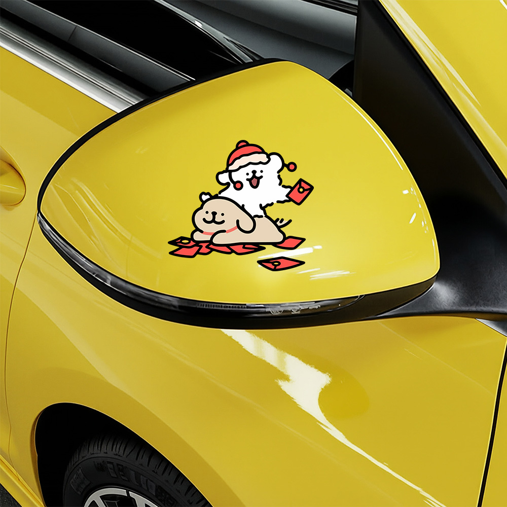 Motorcycle Gear Dogs - สติ๊กเกอร์ติดรถยนต์ลายการ์ตูนสุนัขพันธุ์มอลทีส กันน้ำ ติดกระเป๋าเดินทาง แล็ปท็อป กีตาร์ จักรยาน