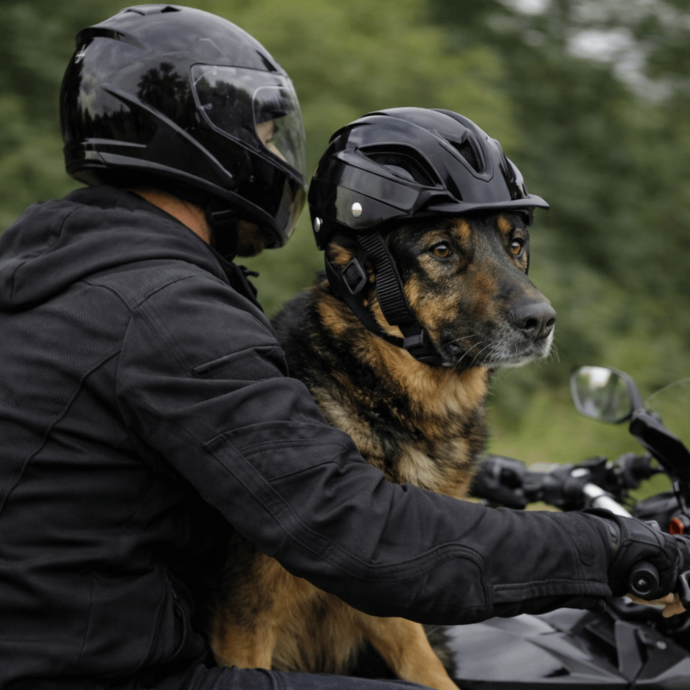 Motorcycle Gear Dogs - หมวกสัตว์เลี้ยง หมวกกันน็อคสุนัขแบบปรับได้ สีพื้น หมวกกันน็อคสำหรับสัตว์เลี้ยงแบบพลาสติก หมวกกันน็อคสำหรับสุนัขแบบสวมใส่สบาย ปลอดภัย