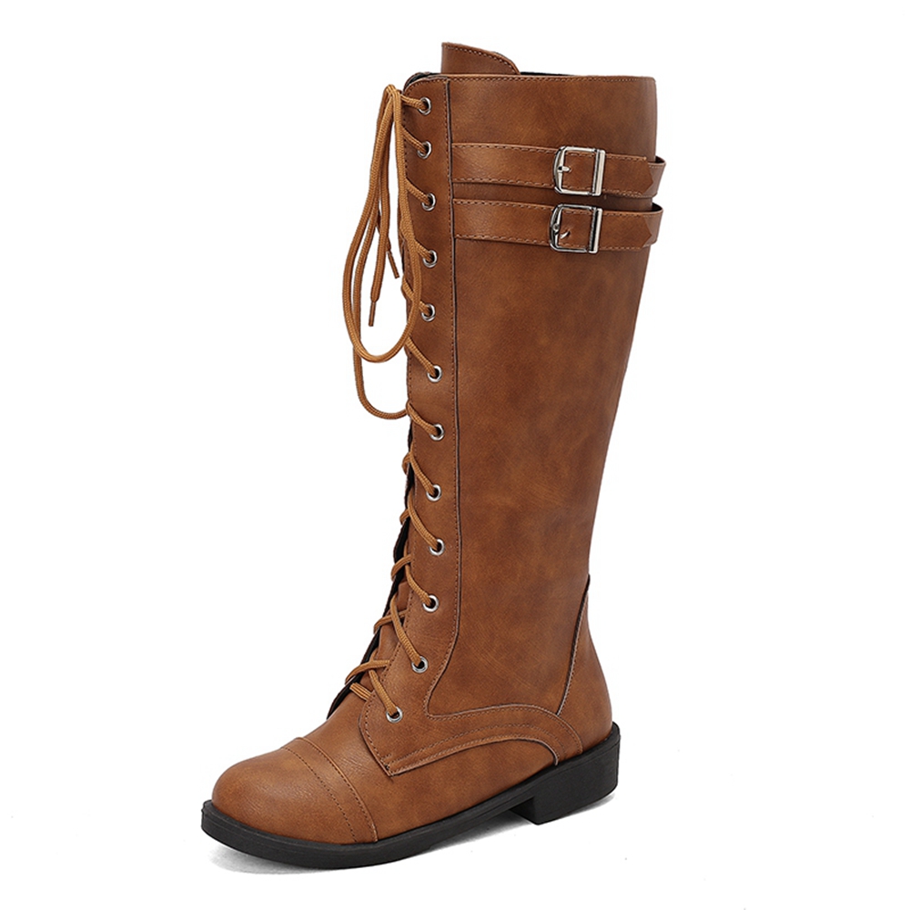 Riding Boot Short - รองเท้าบูทสูงถึงเข่า BLXQPYT สำหรับผู้หญิง ฤดูใบไม้ร่วง ฤดูหนาว บุขนนุ่ม